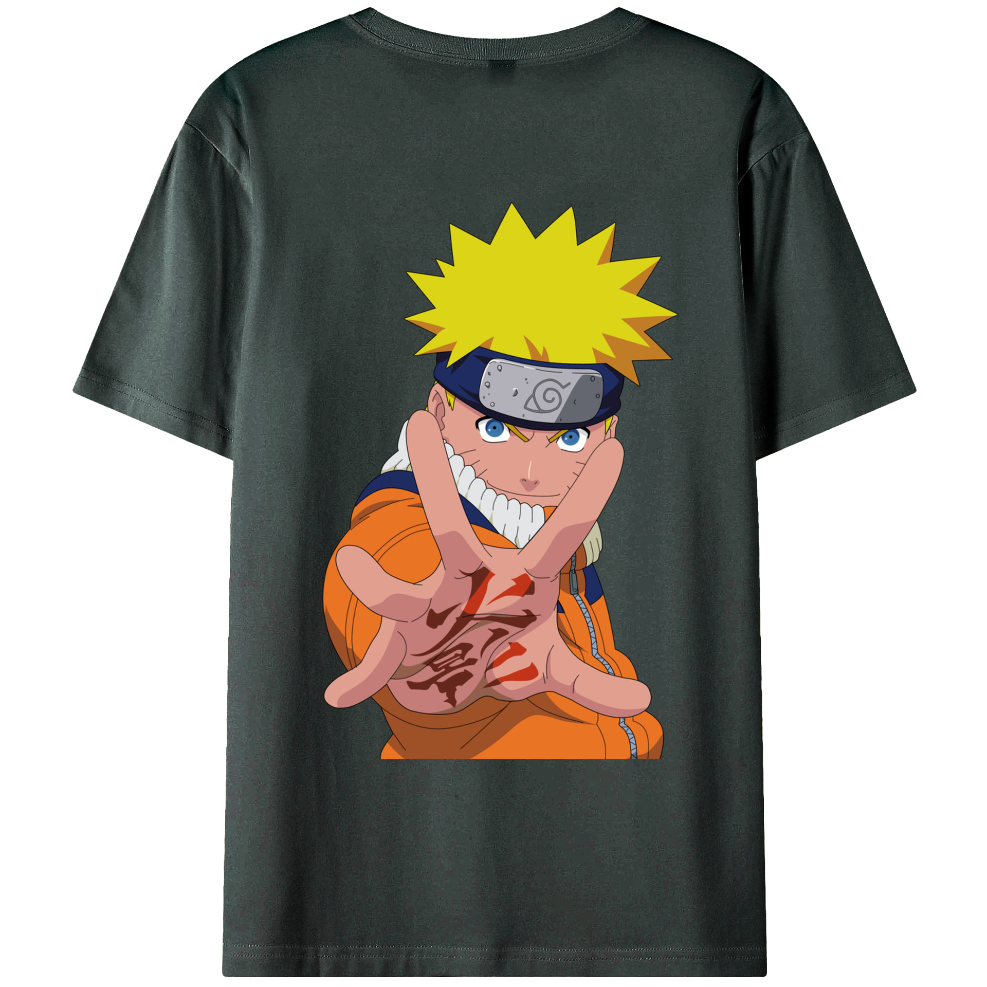 （画像用） NARUTO -ナルト- うずまき ナルト Uzumaki Naruto 綿100％ メンズ半袖Tシャツ（バックプリント） 通気性